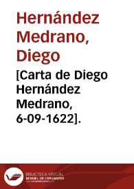 Portada:[Carta de Diego Hernández Medrano, 6-09-1622].