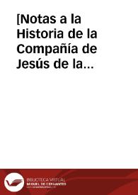 Portada:[Notas a la Historia de la Compañía de Jesús de la Provincia de Andalucía]