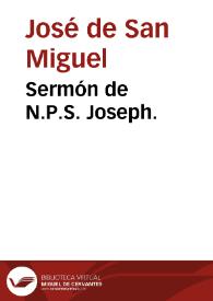 Portada:Sermón de N.P.S. Joseph.
