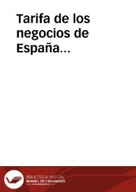 Portada:Tarifa de los negocios de España...