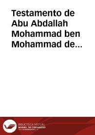 Portada:Testamento de Abu Abdallah Mohammad ben Mohammad de Osuna