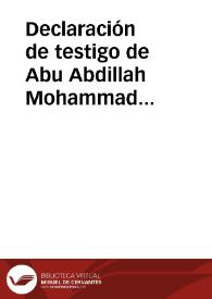 Portada:Declaración de testigo de Abu Abdillah Mohammad b-Mohammad Bahtan de haber recibido de su esposa Omm Al-fath, hija de Mohammad Axxaliyeni 15 dineros de oro