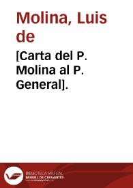 Portada:[Carta del P. Molina al P. General].
