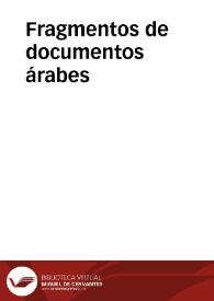 Portada:Fragmentos de documentos árabes