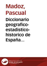 Portada:Diccionario geografico-estadistico-historico de España y sus posesiones de ultramar / por Pascual Madoz; tomo X, [La Alcoba-Madrid]