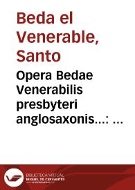 Portada:Opera Bedae Venerabilis presbyteri anglosaxonis... : tomus primus