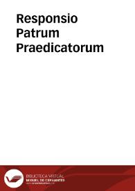 Portada:Responsio Patrum Praedicatorum