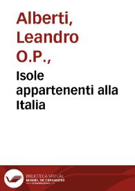 Portada:Isole appartenenti alla Italia / descritte da Fr. Leandro Alberti bolognese...