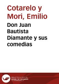 Portada:Don Juan Bautista Diamante y sus comedias