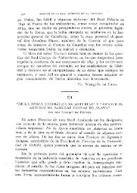 Portada:"De la época eneolítica en Asturias" y "Avance al estudio de algunas cuevas de Álava", por don Enrique de Eguren / Manuel Antón