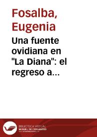Portada:Una fuente ovidiana en \"La Diana\": el regreso a Coimbra / Eugenio Fosalba