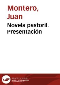 Portada:Novela pastoril. Presentación / Juan Montero