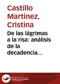 Portada:De las lágrimas a la risa: análisis de la decadencia de los libros de pastores / Cristina Castillo Martínez