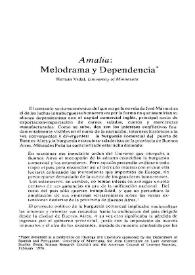 Portada:\"Amalia\" : melodrama y dependencia / Hernán Vidal