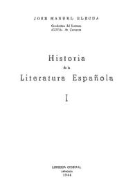 Portada:Historia de la Literatura Española. Volumen I / José Manuel Blecua
