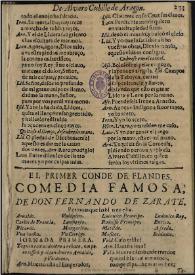 Portada:El primer Conde de Flandes [1668] / de Don Fernando de Zarate
