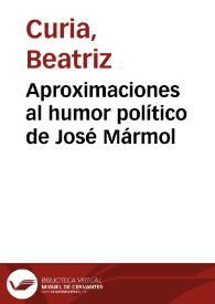 Portada:Aproximaciones al humor político de José Mármol