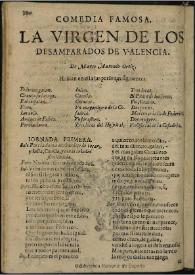 Portada:La Virgen de los Desamparados de Valencia / de Marco Antonio Ortiz [i.e. Ortí], la tercera jornada es de Jacinto Alonso Maluenda