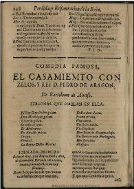 Portada:El casamiento con zelos y Rey Don Pedro de Aragon / de Bartolomè de Anciso