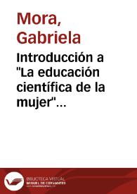 Portada:Introducción a \"La educación científica de la mujer\" de Eugenio María de Hostos