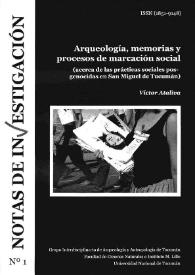 Portada:Arqueología, memorias y procesos de marcación social (acerca de las prácticas sociales pos-genocidas en San Miguel de Tucumán)