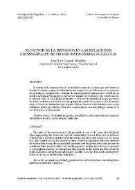Portada:El factor de la distancia en las relaciones empresariales de firmas innovadoras andaluzas / Ángel Luis Lucendo Monedero