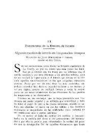 Portada:Documentos de la Historia de España. Algunos escritos de interés en los pasados tiempos / relación de Juan Barriobero y Armas, barón de Río Tovía