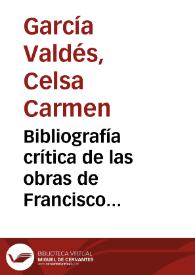 Portada:Bibliografía crítica de las obras de Francisco Bernardo de Quirós / Celsa Carmen García Valdés
