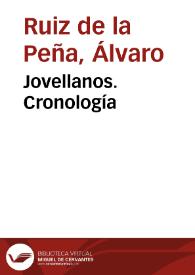 Portada:Jovellanos. Cronología / Álvaro Ruiz de la Peña