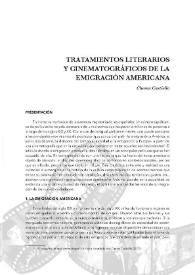 Portada:Tratamientos literarios y cinematográficos de la emigración americana / Chema Castiello
