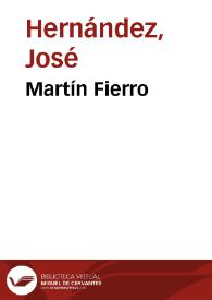 Portada:Martín Fierro / José Hernández ; adaptación fonográfica del texto original por Francisco Petrecca