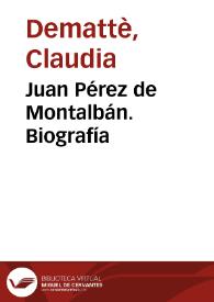 Portada:Juan Pérez de Montalbán. Biografía