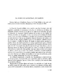 Portada:La iglesia de San Esteban, de Valencia / Informe leído por ... Luis Bellido en la sesión celebrada por la Comisión Central de Monumentos el día 6 de junio de 1955