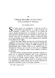 Portada:Catálogo descriptivo de los códices de la Catedral de Valencia / Elías Olmos Canalda