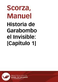 Portada:Historia de Garabombo el Invisible : [Capítulo 1] / Manuel Scorza; ed. lit. de Dunia Gras Miravet