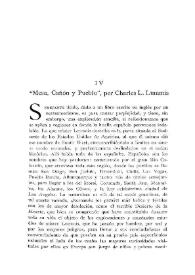 Portada:"Mesa, Cañón y Pueblo", por Charles L. Lummis / Marqués de Lema