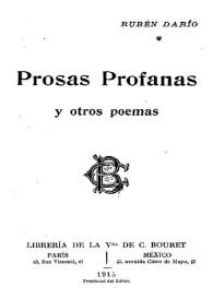 Portada:Prosas profanas y otros poemas / Rubén Darío