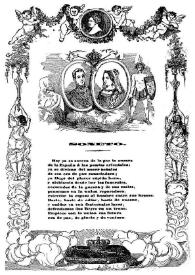 Portada:Soneto Himno al enlace de S.M. la Reina Doña Isabel II con el Infante Don Francisco de Asis María de Borbon