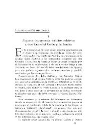 Portada:Algunos documentos inéditos relativos a don Cristóbal Colón y su familia / Ángel de Altolaguirre
