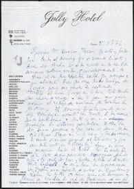 Portada:Carta de Francisco Rabal a su familia. Roma, 15 de noviembre de 1972