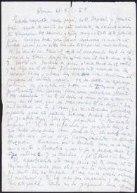 Portada:Carta de Francisco Rabal a su familia. Roma, 10 de diciembre de 1959