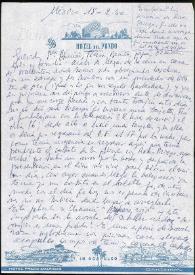 Portada:Carta de Francisco Rabal a su familia. México, 18 de febrero de 1960