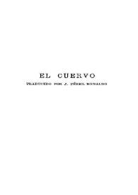 Portada:El cuervo / Edgar Allan Poe; traducido por J. Perel Bonaldo