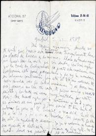 Portada:Carta de Francisco Rabal a Asunción Balaguer. Madrid, 5 de julio de 1949