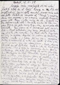 Portada:Carta de Francisco Rabal a Asunción Balaguer. Madrid, 16 de noviembre de 1949