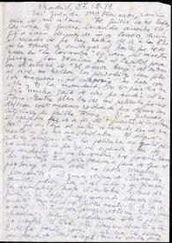 Portada:Carta de Francisco Rabal a Asunción Balaguer. Madrid, 27 de diciembre de 1949