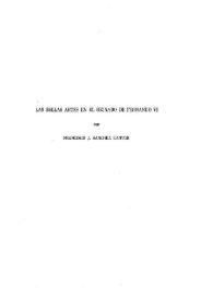Portada:Las Bellas Artes en el reinado de Fernando VI / por Francisco J. Sánchez Cantón