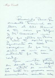 Portada:Carta de Mary Carrillo a Francisco Rabal. 14 de junio de 1965