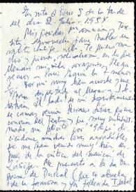 Portada:Carta de Francisco Rabal a Asunción Balaguer. 2 de julio de 1954