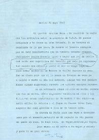 Portada:Carta de Luis Buñuel a Francisco Rabal. México, 29 de mayo de 1967